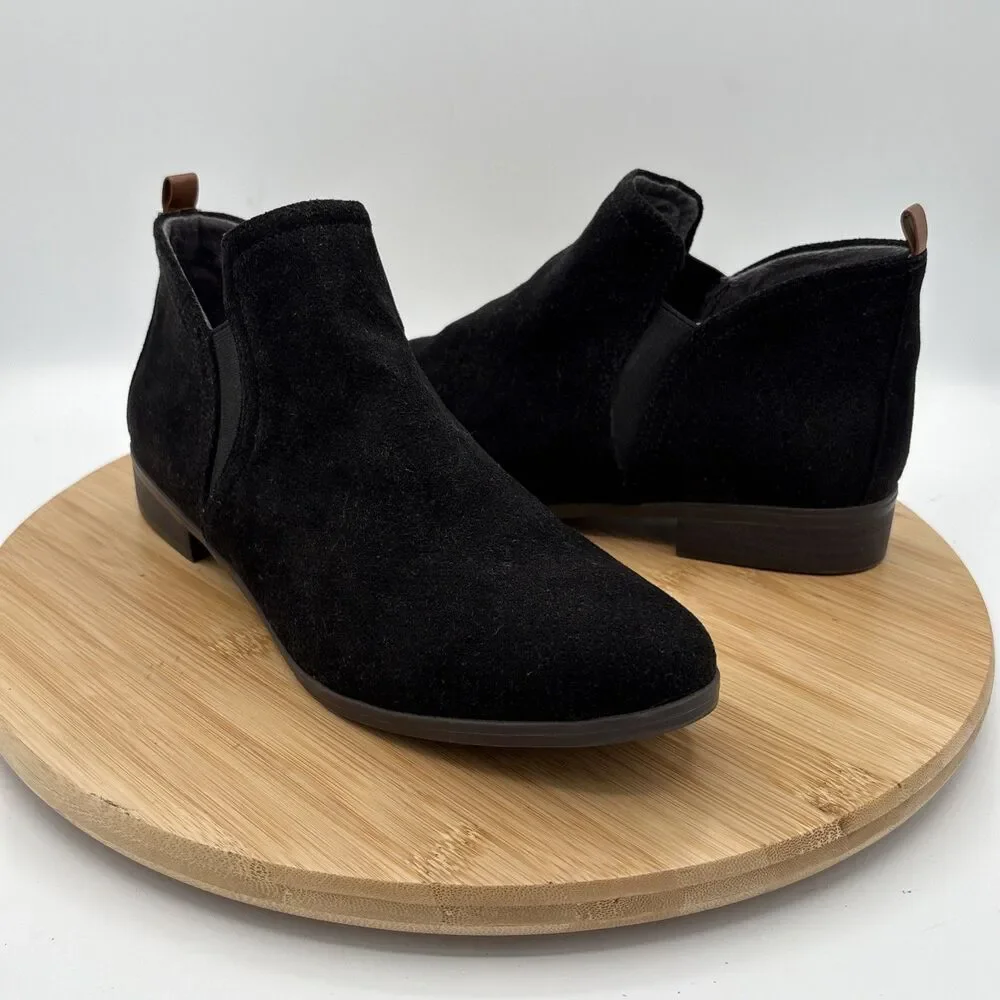 Dr Scholl’s Be Energized Ramble Chelsea Boots Black Faux Suede Women’s 8.5